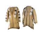 Old Native American Style Beige Buckskin Suede Beaded Powwow War Shirt PWNS240
