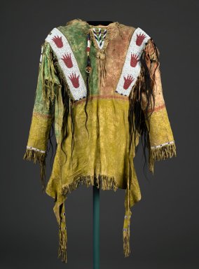 Old Style Buckskin Suede Hide Fringes Beaded Powwow Regalia War Shirt NA36