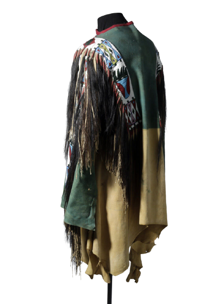 Old Style Buckskin Hide Fringes Beaded Powwow Regalia War Shirt NAL48