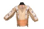 Old Style Buckskin Suede Hide Fringes Beaded Powwow War Shirt NA49