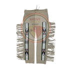 Native Men's Beige Buckskin Suede Leather Fringe Beaded Pants Powwow Pants NBP149