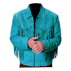 Western Men's Suede Leather Fringe Cowboy Jacket MW876