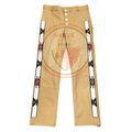 Native Men's Tan Buckskin Leather Beaded Pants Powwow Pant NLP326